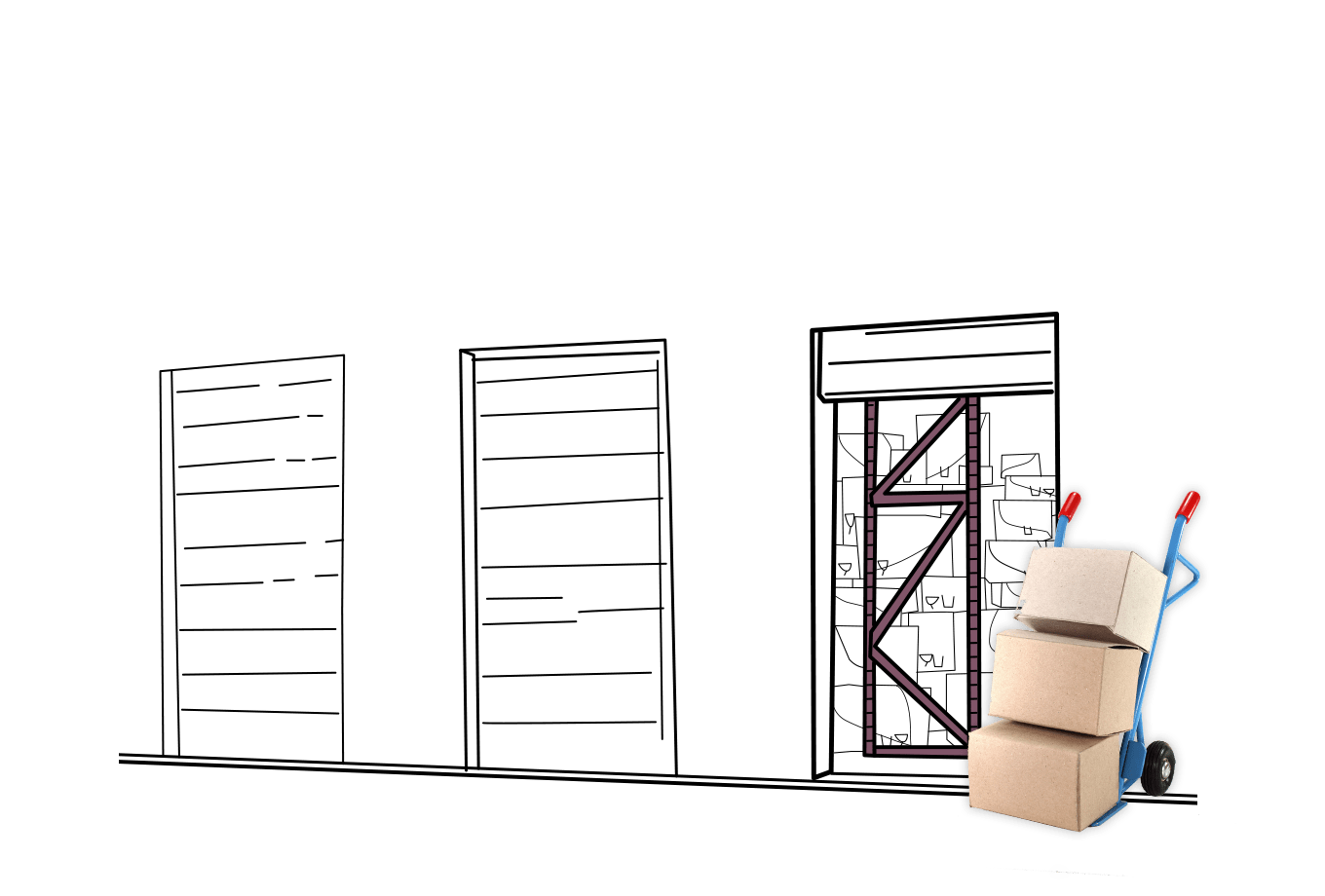 commercial landlord insurance illustration of storage unit