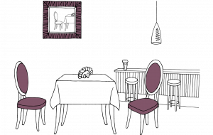pub and restaurant insurance illustration of restaurant furniture and bar