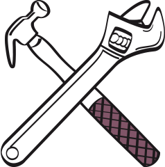 breakdown insurance illustration of hammer and wrench