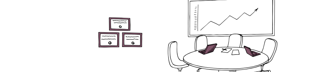 insurance illustration of office board room